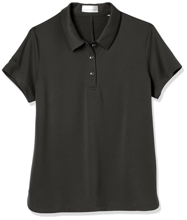 Callaway Polo de golf de manga corta micro hexagonal para niña, absorbe la humedad, tela texturizada duradera, protección solar