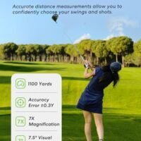 Flysocks Golf Laser Rangefinder with Slope, 1100Yd Range Finder for Golfing, 90% High Transmission, Flagpole Lock with Vibration, 7X Magnification, 800mAh Rechargeable Battery, Accessories for Golf - Image 4